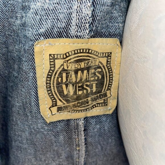 James West American Made Vintage Coat Size Medium HandPainted Acid Washed Denim - Picture 4 of 16